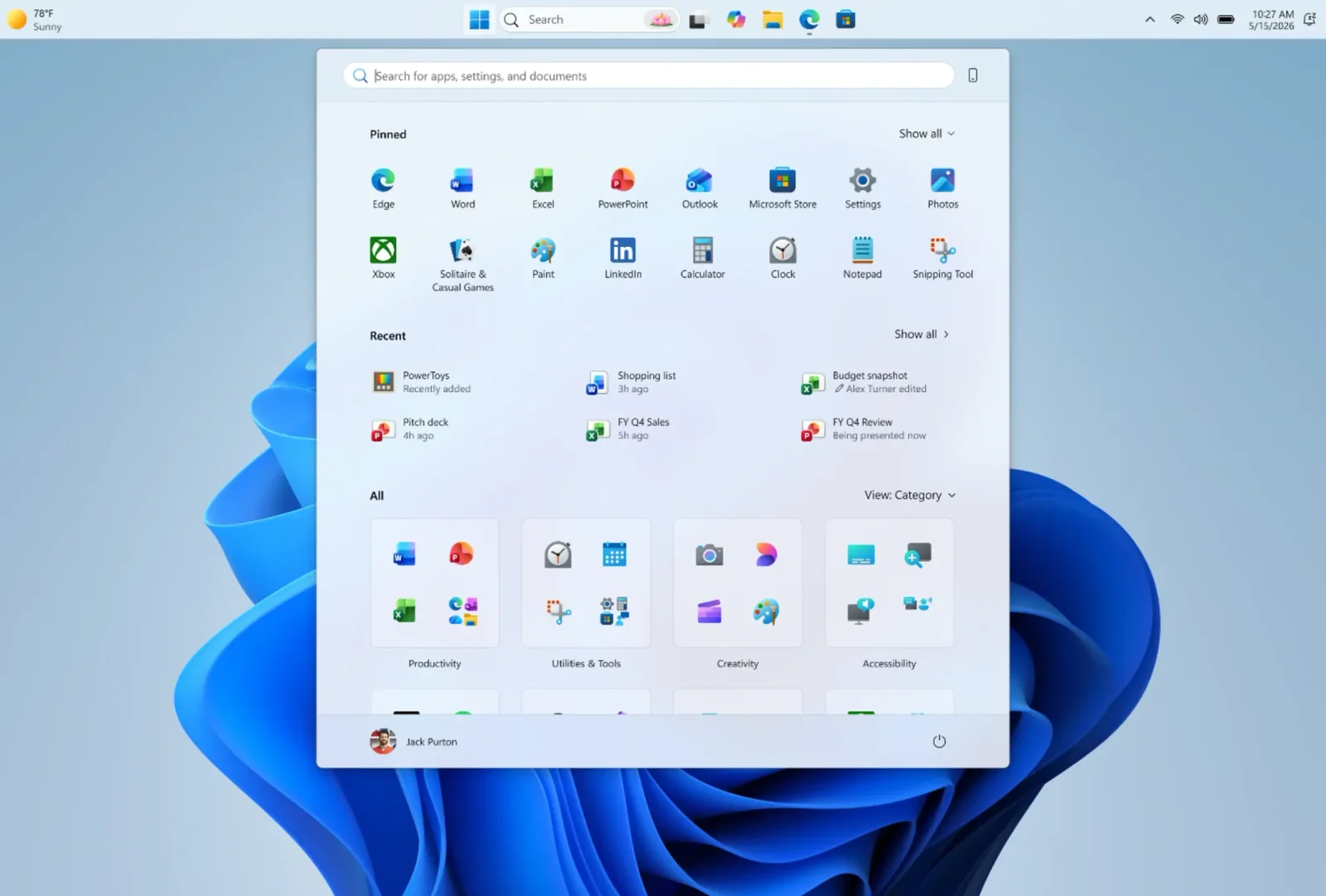 "Microsoft" "Windows 11" üçün hərəkətli tapşırıqlar paneli və yeni Başlat menyusunu sınaqdan keçirir