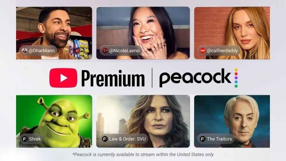 YouTube Premium abunəliyinə Peacock platforması daxil edilir