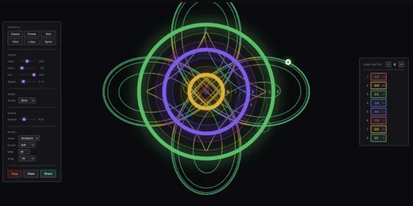 Musical Spirograph: Brauzerinizdə həndəsi naxışlar və musiqi yaradın