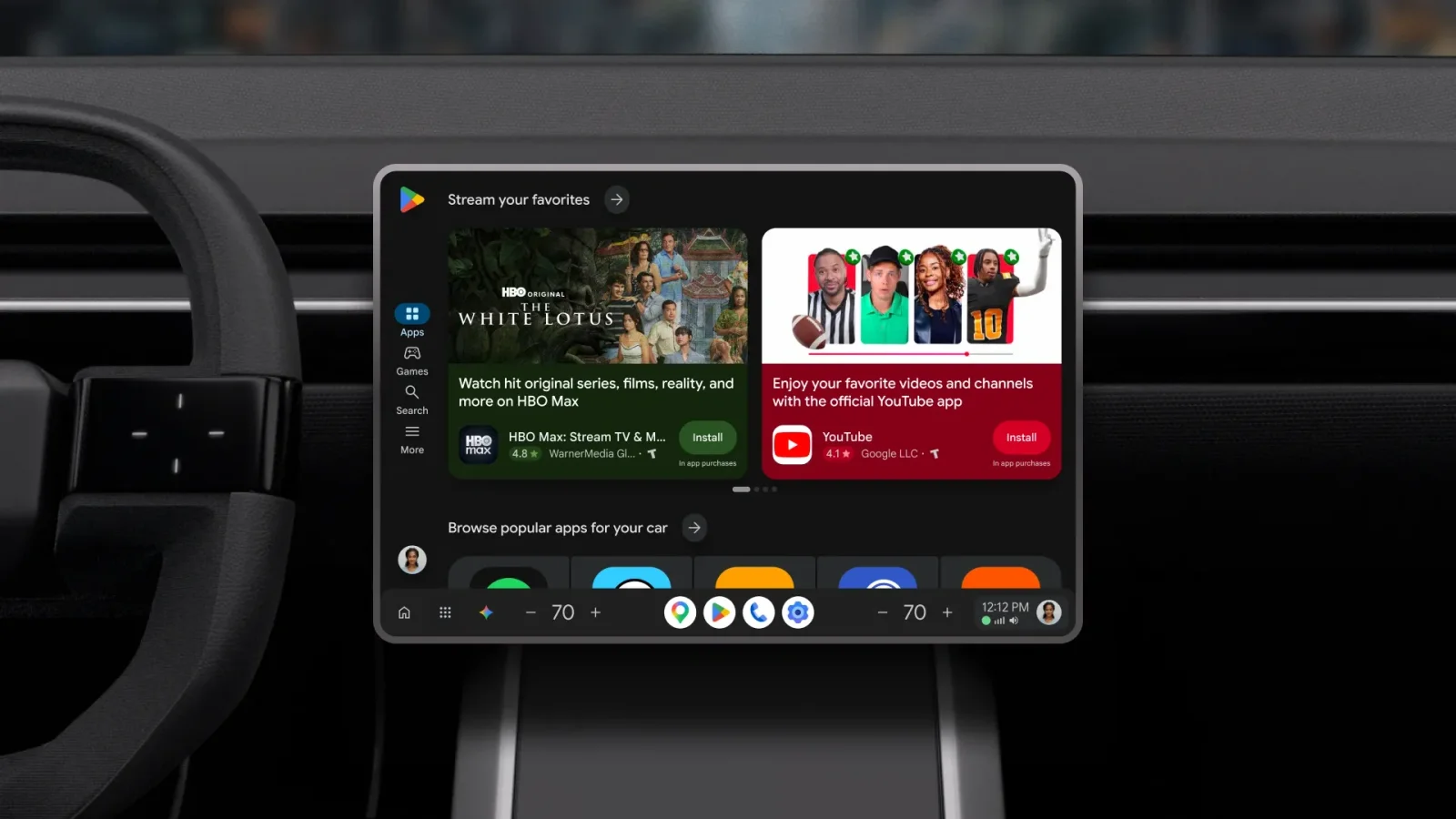 Google avtomobillər üçün "Play Store" interfeysini yeniləyir