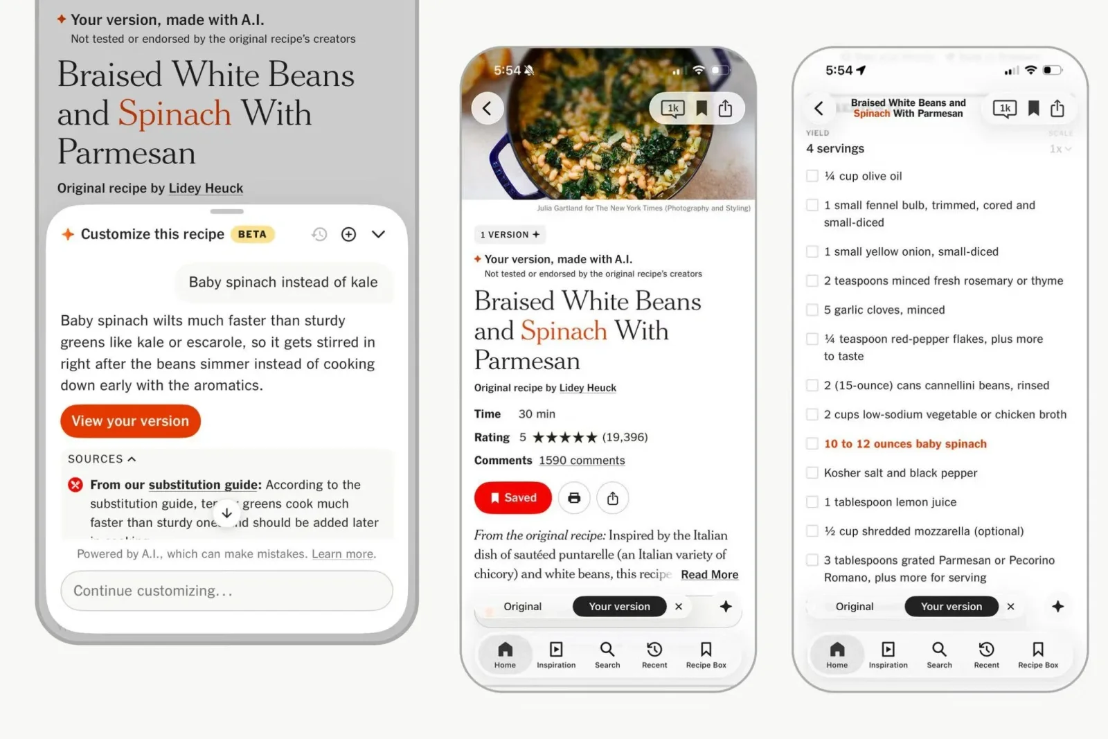 NYT Cooking tətbiqi süni intellekt vasitəsilə reseptlərin modifikasiyasına başlayıb